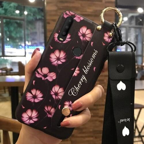 New Arrival Wrist Strap Phone Case For Alcatel 3X 2019 Anti-dust Silicone Shockproof Wristband Cover Dirt-resistant Phone Holder