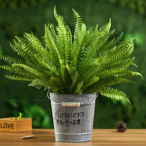 New Artificial Green Plants Grass Fake Floral Plastic Artificial Flowers Green Leaf For Home Office Hotel Wedding Table Decor