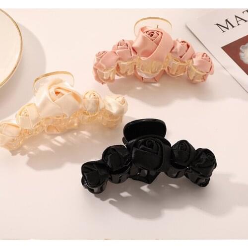 New Geometric Rose Flower Hairpin Personality Sweet Flower Catch Chuck Hair Ponytail Clip Headdress Hair Accessories WomenSY226