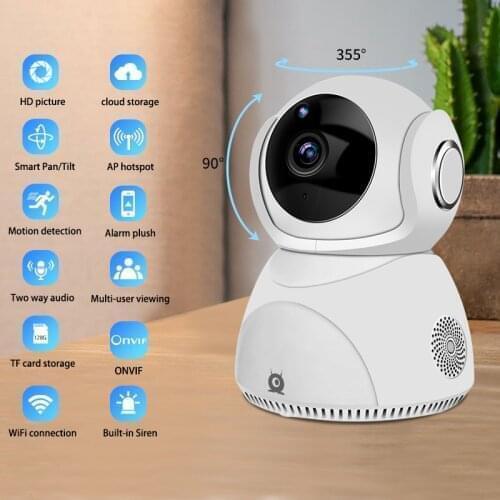 Wholesale price Mini indoor WIFI PT 5MP wireless onvif 128G TF card slot cloud storage home security network 3MP wifi camera