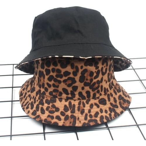 2020 New Tide Leopard print Bucket Hat Fisherman Hat outdoor travel hat Sun Cap Hats for Men and Women