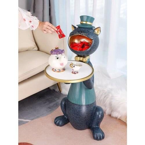 Cat Gift statue resine sculpture art sculture moderne statue figure Floor ornaments Coffee Side table A living room originality