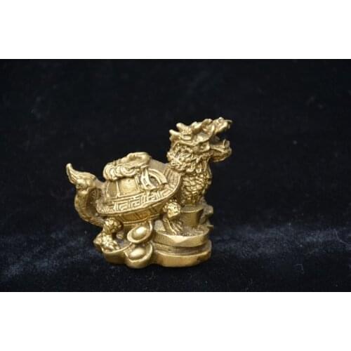 [Promotion, loss of money, earning reputation] Rare OLD copper Dragon turtle statue