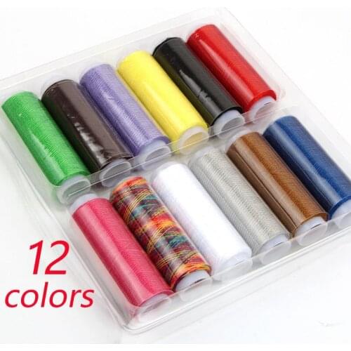 100% Polyester Sewing Thread 12 Colors Yarn Machine Embroidery Threads Hand Sewing Thread High quality Patch Sewing Supplies