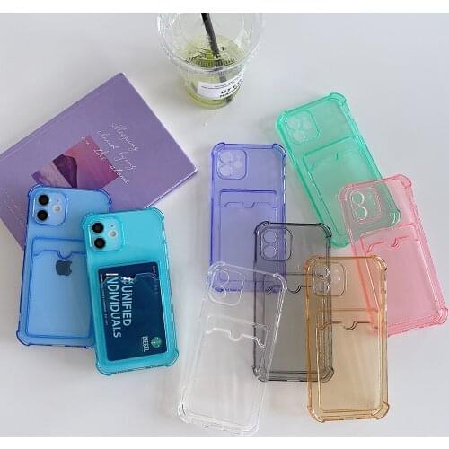 Transparent Card package Silicone Phone Case for IPhone 12 11 Pro Max Soft Shockproof Cover for IPhone X XR XS Max 7 8 Plus Case