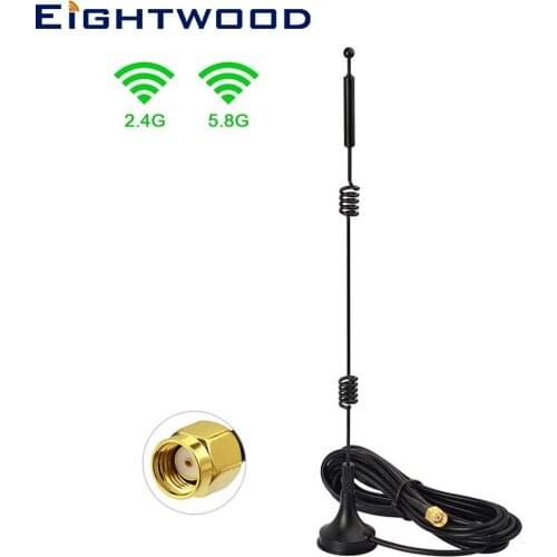 Eightwood WiFi RP-SMA Female Antenna Aerial for Wireless Network Card USB Adapter Security IP Camera Video Surveillance Monitor