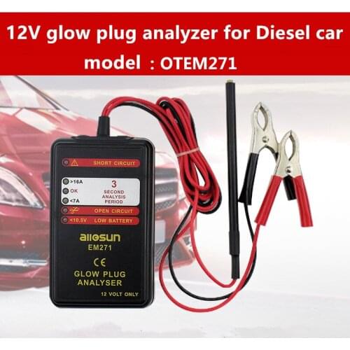 12V Auto Glow Plug Tester Diesel Engine Electric Glow Plug Glow Plug Analyzer EM271