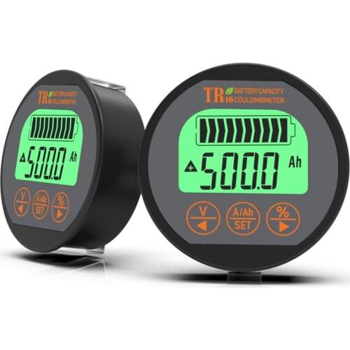 TR16 DC 8-120V 50A 100A 350A Battery Capacity Tester Voltage Current Meter Battery Capacity Monitor Indicator Ammeter Voltmeter