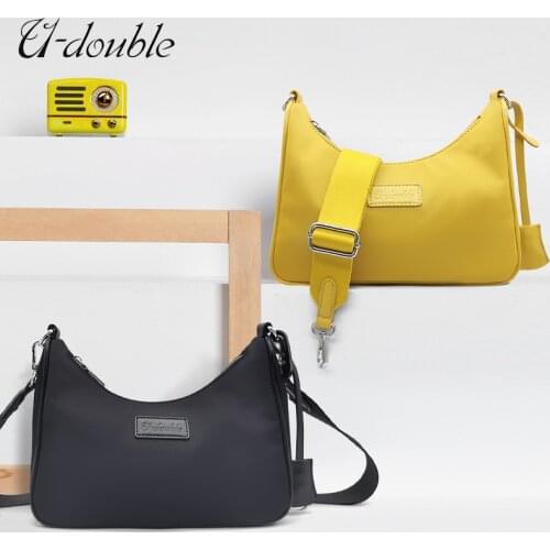 U-DOUBLE Canvas Bag Women Cross Bag Youth Fashion Casual Version Ladies Capacity Shoulder Bag Solid Color Women Messenger Bag
