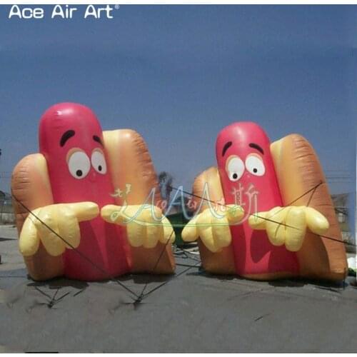 Vivid inflatable hot dog replica giant Inflatable hamburger model for Store promotion