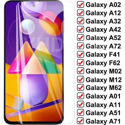 9D Protective Glass For Samsung Galaxy A02 A12 A32 A42 A52 A72 F41 F62 Screen Protector M12 M62 A01 A11 A21 A51 A71 Safety Glass