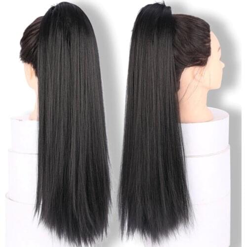 BUQI 100G Kinky Straight Hair Afro Ponytail 22 Inch Long Pony Tail Synthetic Natural Hair Ponytail Hairpieces For Women