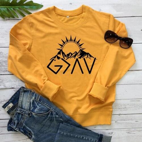 God Is Greater Than The Highs And Lows Christian Sweatshirt Casual Women Long Sleeve Graphic Jesus Faith Sweatshirts vestido