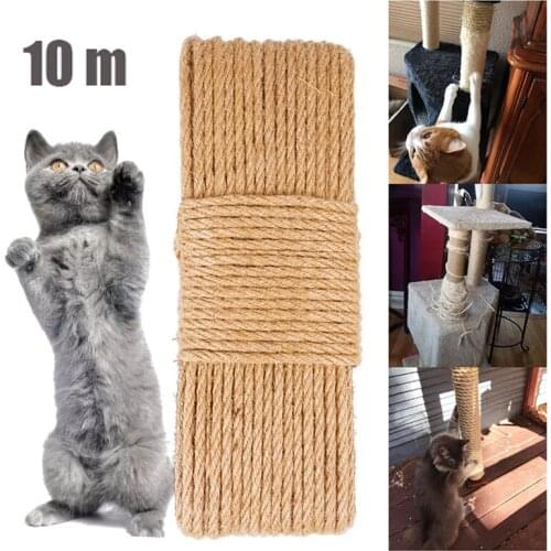 10M Natural Sisal Rope 4mm 6mm 8mm Cat Grinding Claw Toy Scratching&Climbing Materials Garden Decorative Rope