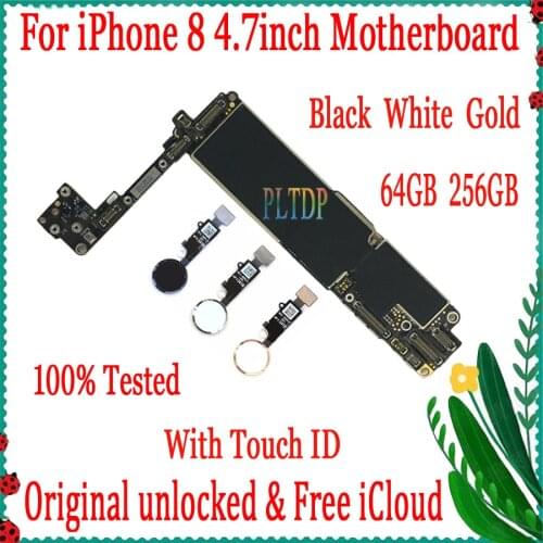 100% Original Unlocked for iphone 8 4.7 inch Motherboard With/Without Touch ID for iphone 8 Logic board Good Tested