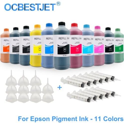 11x500ML Universal Pigment Ink Refill Ink Kit For Epson Stylus Pro 7900 9900 7910 4900 4910 SureColor P6000 P7000 P8000 P9000
