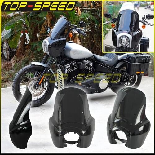 2018 2019 2020 2021 NEW Headlight Fairing 5.75" 15" Windshield Front Fairing Head Lamp Mask Cowl For Harley Softail Street Bob