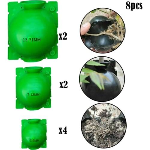 8PCS Plant Root Box Pressure Box Growing Device Ball High-Pressure Propagation Home Graden Supplies