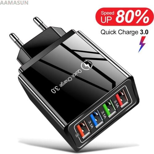 Quick Charge 3.0 For iPhone Charger Wall Fast Charging For Samsung S10 S9 S8 Plug Xiaomi Mi Huawei Mobile Phone Chargers Adapter