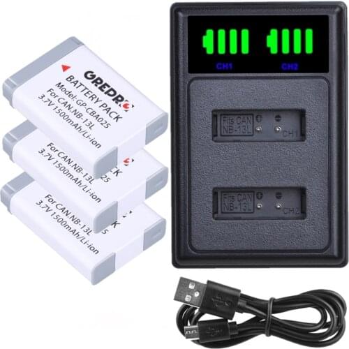 NB 13L NB-13L Battery + Type-c Charger for Canon PowerShot SX720 HS, SX730 HS, SX740 SX620 G1x mark III G7X Mark II Camera