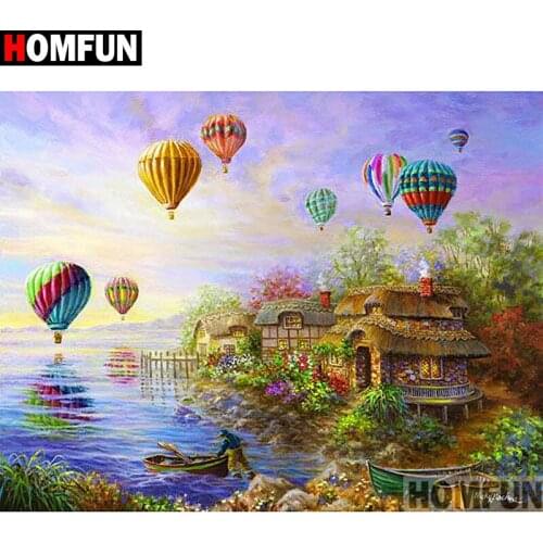 HOMFUN Full Square/Round Drill 5D DIY Diamond Painting "hot air balloon" Embroidery Cross Stitch 5D Home A07977