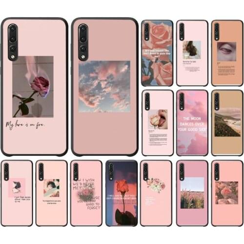 Pink Aesthetics songs lyrics Aesthetic Phone Case For Huawei P20 lite P40 lite mate 10 20 lite P20 pro P smart Y7 P30 lite case