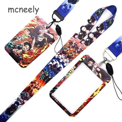 Cartoon Cool Men ID Credit Bank Card Holder Students Bus Card Case Lanyard Child Visit Door Identity Badge Cards Cover Wristband