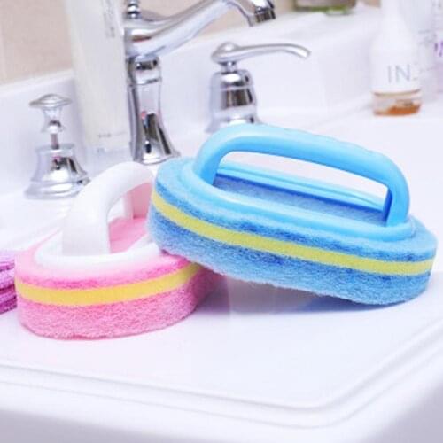 Kitchen Cleaning Bathroom Toilet Kitchen Glass Wall Sponge Brush BottomBathtub Cleaning Bath Cleaning Tools Handle Bath Cer I1O7