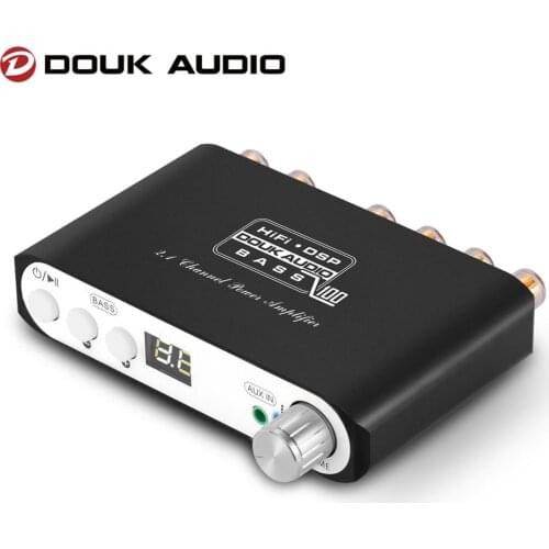 Douk Audio Q100 HiFi 2.1 Channel Bluetooth 5.0 Digital Amplifier Stereo Home Audio Subwoofer Amp 80W+40W*2