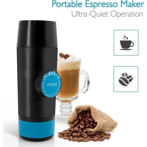 Upgraded Portable Mini Electric Espresso Maker 2 in 1 Capsule & Ground Espresso Option Easy Refill Water Tank 90 ml