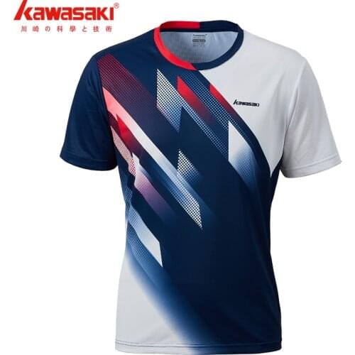 Kawasaki Badminton T-Shirt Short-Sleeve Training Tennis T-Shirts For Men Breathable Sportswear ST-Q1310