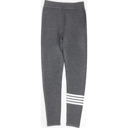 Cashmere Blend Knitted Warm Winter Hight Waist Stripe Long Inner pants Super Warm