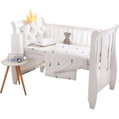 Crown Breathable Type Baby Bed Bumper Set 5Pcs ,Newborn Baby Crib Bumper,Kids Crib Around Cushion ,Baby Cot Protector Pillows