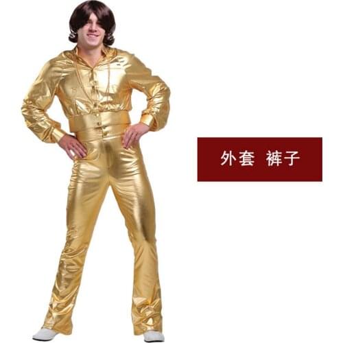 Disco performance suit stage dance Men nightclub dj Cosplay Costumes 1 order