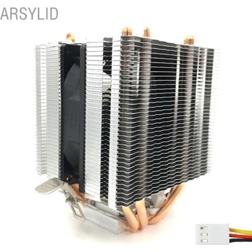 ARSYLID 3PIN 4 heat pipes CPU cooler 9cm cooling fan for Intel LGA775 1151 1366 2011 Cooling for AMD AM3 AM4 radiator fan