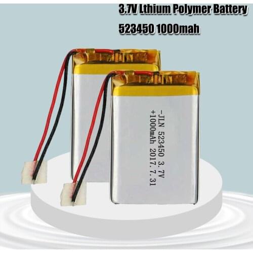 1000mAh 543450 3.7V Polymer Lithium Rechargeable Battery Li-ion Battery 503450 523450 for Smart Phone DVD MP3 MP4 Led Lamp