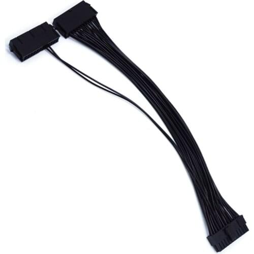 Top Deals 24 Pin Power Supply Extension Cable Dual PSU Mining Cables for Computer Adaptor Cable for BTC Riser Miner