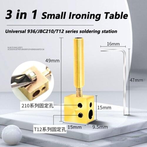 3 in1 Mini Small Ironing Table RL-067 Pure Copper For 936/210/T12 Soldering Heating Disassembly Platform Desoldering Station