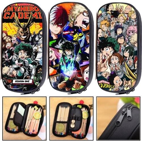 Multifunction My Hero Academia Storage Bag Anime Pencil Bag Boy Stationery Bag Children School Supplies Girl Makeup Cosmetic Bag