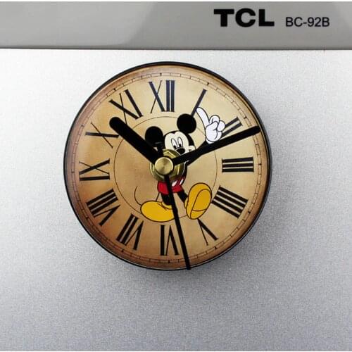 Fashion cartoon Mickey Mickey fridge clock creative retro refrigerator stick message paste magnetic suction stick time clock