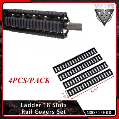 VMASZ 4PCS/PACK Airsoft Handguard Tactical Ladder 18 Slots Picatinny Rail Cover Set Softair Accessory
