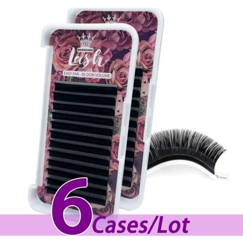 6pcs/lot Fast shipping easy fan foil back eyelash extension easy fan cashmere soft faux mink eyelash extensions private label