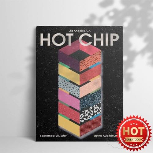 Music Band Hot Chip Wall Picture, Music Gig Poster, Modern Print Poster, Geometry Poster, Bar Pub Club Decor, Hot Chip Wall Art