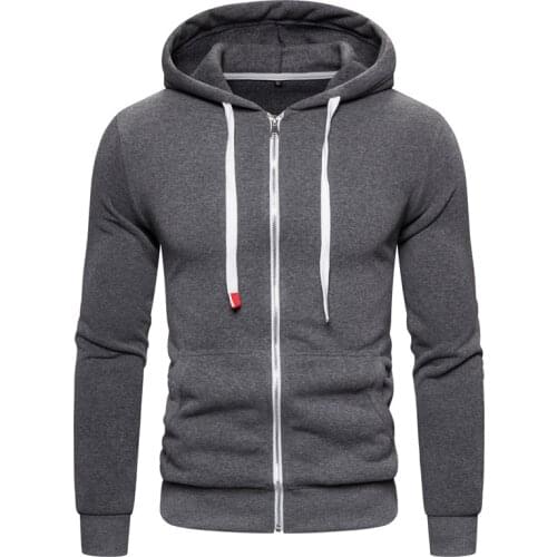 2021 New Autumn Winter Cotton Hoodied Mens Sweatshirts Solid Hoody Fleece Thick Hoodies Men Sportswear Zipper Sweatshirts Men