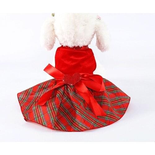 Dog Dress Pet Clothes Sweety Princess Red Dress Puppy Wedding Christmas Skirt For Small Medium Dogs Pet Accessories