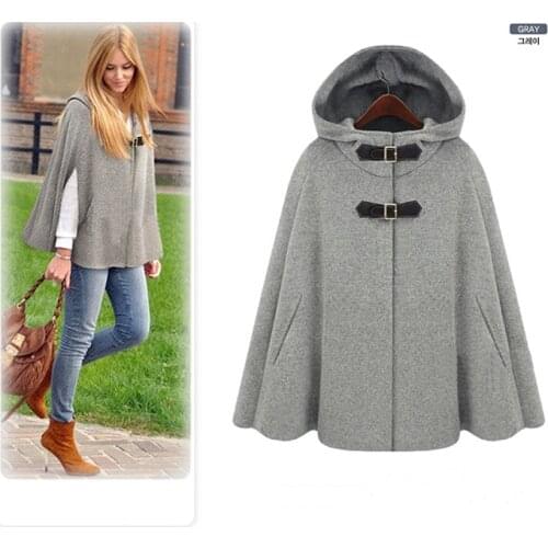 Popular Hooded Women Cloak, All Match Style Ladies Outerwear Cloak Jacket with Hood