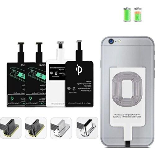Qi Wireless Charger Receiver Support Micro USB Type C Fast Wireless Charging Adapter For iPhone 5 6 7 Android Receiver Accessory