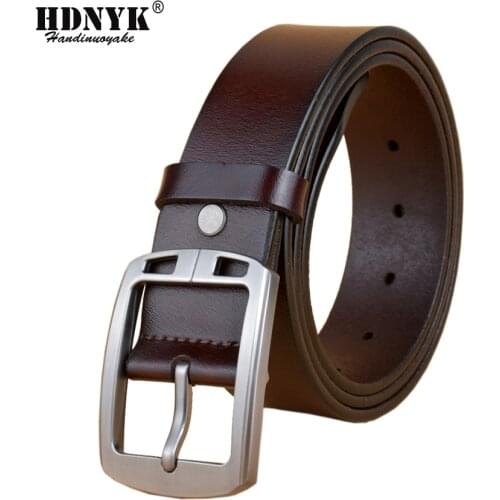 Hot Sell Fashion Genuine Leather Belts for Men Brand Design Strap Male Pin Buckle Fancy Vintage Jeans Cowboy Cintos