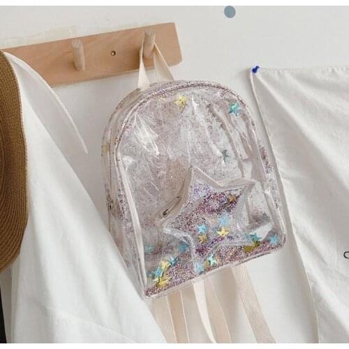 Backpack for Kids Small Multipurpose Sequins School Bag Cute Colorful Laser Shoulder Bag Daypack (White)