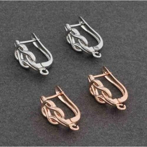 Handmade DIY Earrings Findings Accessories Fashion 585 Rose Gold Color High Quality Hoop Earring Hook Clasps